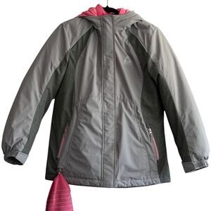 Girls Ski Jacket 3 in 1 Snow Coat Pink Gray L 14/16 Outdoor Adventure Gerry